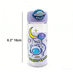 Astronaut Cat Plastic Bottle 400ml-Purple