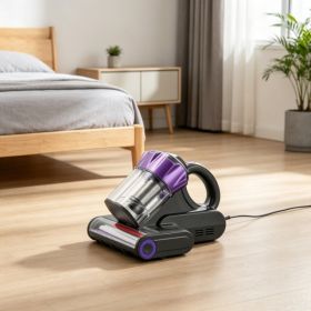 550W Mattress Vacuum Cleaner, 18Kpa Powerful Suction, Dual Dust Bin, HEPA Filter & Heating, Ultrasound Tech & Cleaning Lights, Handheld Corded For Bed