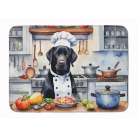 Black Labrador Retriever The Chef Memory Foam Kitchen Mat Machine Washable Anti-Fatigue Mat Cushion Comfort Bath Mat or Kitchen Rug