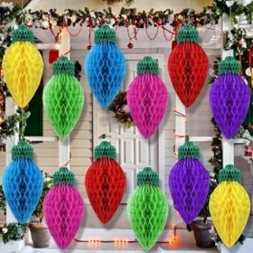 12 Pcs 12 In Jumbo Christmas Honeycomb Hanging Party Decorations