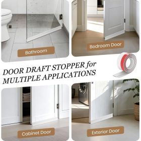 4-Pack Door Draft Stoppers, White Weather Stripping Door Seals For Blocking Cold Air, Dust, Light And Noise