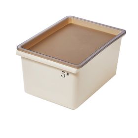 Storage Bin Plastic Box With Lid Stackable Cream Style Ample Capacity Grooved Bottom Storage Basket For Closet Bedroom 5L