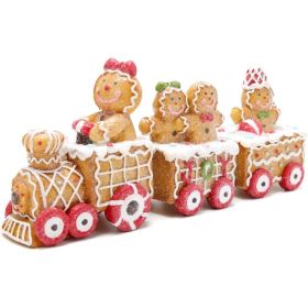 9.25IN Gingerbread Train Figurine, Home Tabletop Decor For Christmas