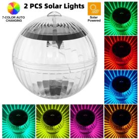 2PCS Solar Floating Pool Lights, IP65 Waterproof RGB ColorChanging LED Lights, SolarPowered with Hanging Hole for Pond, Fountain, Garden, Patio Outdoo