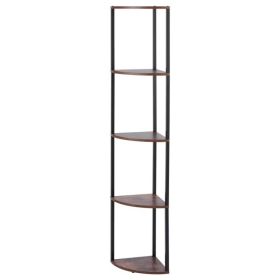 5-Tier Corner Shelf with LED Lighting, 64" Tall Display Unit with Adjustable Multi-Color Lights Controlled by Remote or App for Bedroom, Living Room,
