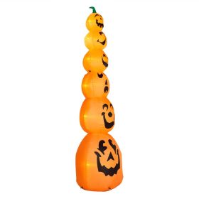 9FT Halloween Inflatable Stacked Pumpkins,Blow Up 6 Pumpkins Inflatable With Built-in LED Lights Outdoor Decorations Large Party Yard Decoration