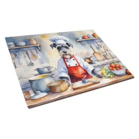 NEW Schnauzer The Chef Glass Cutting Board Decorative Tempered Glass Kitchen Cutting and Serving Board Large Size Chopping Board