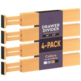 Drawer Dividers 4 PCS, 2.6 Inch High Adjustable Dresser Drawer Organizers For 16 To 22 Inch Drawers, Home Storage