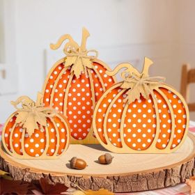 Wooden Fall Pumpkin Decor 3 Units, 4-8 Inch Handmade Thanksgiving Decorations For Table, Tiered Tray, Mantel And Home