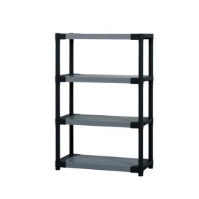 42"Plastic Resin 4-Tier Shelving Unit, 54"H x 16"D 700lbs Total Capacity
