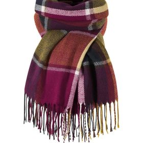Women's Winter Scarf, Oversized Long Plaid Blanket Shawl Wrap For Cold Weather
