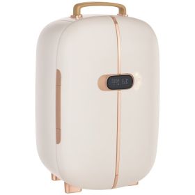 Portable Skincare Fridge with LED Display, 12L Mini Fridge for Beauty, Makeup and Cosmetics, Small Refrigerator Cooler for Bedroom, Home Office, Deskt