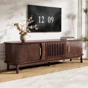 Modern Farmhouse TV Stand For 75 TVs, Wood Entertainment Center With Storage Cabinet, TV Console Table For Living Room, Bedroom