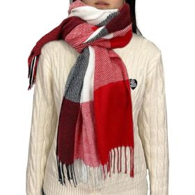 Women's Winter Plaid Scarf, Cashmere-Feel Long Blanket Pashmina Shawl Wrap For Warm And Cozy Wear