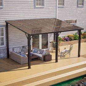 14x10 FT Hardtop Gazebo, Heavy Duty Outdoor Pergola with Tinted Polycarbonate Roof, UV & Snow Resistant, Rustproof Aluminum Frame â€“ For Patio, Backy