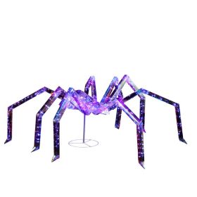 Replace 43966577 3FT Halloween Decorations Light Up Spider,Outdoor Halloween Decor Lighted Iridescent Spider,Weather Proof Pre-lit Spider With 340 LED