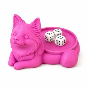 3D Printed Dog Mahjong Dice Tray, Cute Dog Dice Holder For Mahjong Game Night, Decorative Tabletop Accessory, Dice Organizer