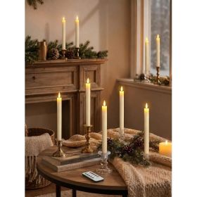 Flameless Ivory Taper Candles, Battery Operated LED Candles With Remote Control And Timer