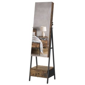SONGMICS LED Mirror Jewelry Cabinet Armoire, Freestanding Lockable