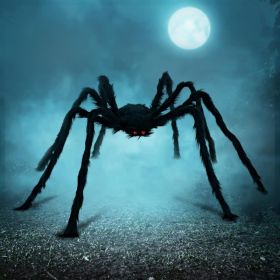 5 FT Giant Halloween Spider, Large Black Yard Lawn Garden Patio Decor For Indoor Outdoor Use