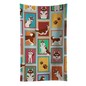 Lots of Red Siberian Husky Kitchen Towel Dish Cloths Guest Hand Towel Decorative Bathroom Towel for Face,Tea, Dishcloth, Kitchen and Bath