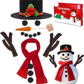 16 Pcs Snowman Christmas Decorations For Outdoor Winter 16 Pcs Snowman Kit With Hat,Scarf,Nose,Pipe And Arms,Outdoor Snowman Decorations