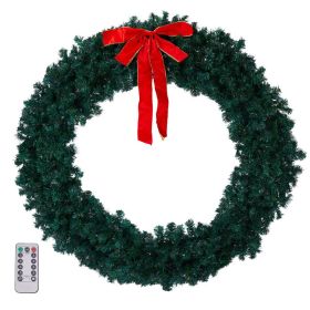 Replace 35948786 60 Inch Pre Lit Christmas Wreaths And Lit Artificial Christmas Wreaths With 220 Warm And Multi-color Lights And 600 PVC Prompts, Remo