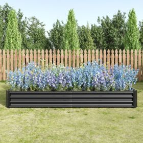 2PCS Black 8Ã—4Ã—1ft Metal Raised Rectangle Garden Planter Beds