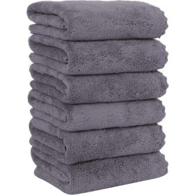 6 Pack Premium Hand Towels - Quick Drying - Microfiber Coral Velvet Highly Absorbent Towels - Multipurpose Use As Hotel, Bathroom, Shower, Spa, Hand T