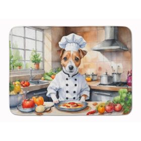 Jack Russell Terrier The Chef Memory Foam Kitchen Mat Machine Washable Anti-Fatigue Mat Cushion Comfort Bath Mat or Kitchen Rug