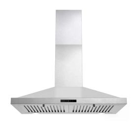 Range Hood 30 Inch, Vent Hoods 30 Inch Stainless Steel, 450 CFM Ductless/Ducted Convertible Kitchen Hood With LED Light Baffle Filters, 3 Speed Exhaus