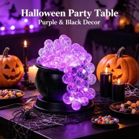Vintage-Style Witch Themed Halloween Candy Jar, Purple & Black Color Scheme, Desktop Storage Container for Candies, Holiday Tabletop Party Decoration