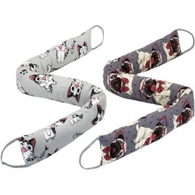 2-Pack 36-Inch Weighted Door Draft Stoppers, Cartoon Print Canvas Under Door Blockers For Air, Noise, Light And Dust