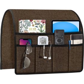 Remote Control Holder Armchair Caddy, Chocolate Armrest Organizer For TV Remotes, Phone, Magazines And Small Items