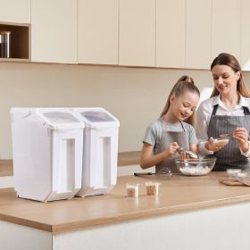 4.5Gal/20Lx2 Large Ingredient Storage Container Airtight Kitchen Flour Bin
