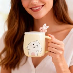 Rabbit Bow Ceramic Mug-Light Blue