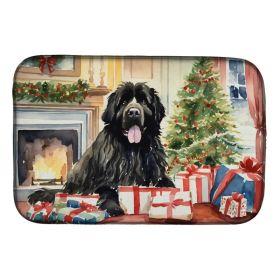 Newfoundland Cozy Christmas Dish Drying Mat Absorbent Dish Drying Mat Pad for Kitchen Counter Dish Drainer Mat for Countertop, 14 x 21", Multicolor
