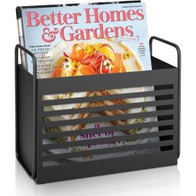 Magazine Rack And File Holder, Black Mail Organizer Bin For Magazines, Books, Newspapers, Tablets, Home And Office