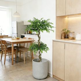 5.2FT Artificial Ficus Tree, Lifelike Faux Banyan Tree with Pot for Home, Office Patio Decor, 1pc/set
