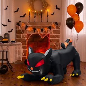 6.5 FT Halloween Inflatables Animated Black Cat With Shakable Head,Outdoor Decorations Blow Up Yard Decor With Built-in LEDs For Indoor Party Garden L