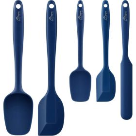 Heat Resistant BPA-Free Silicone Spatula Set, Set Of 5 Kitchen Cooking Utensils For Baking, Mixing & Non Stick Cookware, Dishwasher Safe