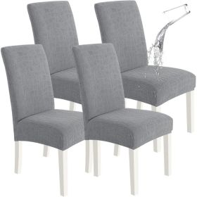 Waterproof Dining Chair Covers 4 Units, Light Gray Washable Seat Protectors For Dining Room Chairs And Home Decor