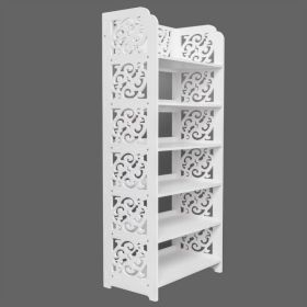 Wood Plastic Board Six Layer Carved Shoe Rack White A Model  Limited To Five Orders Per Address