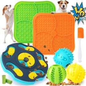 9-Pack Dog Enrichment Toy Set With Puzzle Toys And Lick Mats For Interactive Feeding And Training