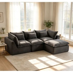 102.3" Width Cloud Couch Oversized Modular Sectional Sofa True Relax Comfy Couches Wide&Deep Seat Sofas for Living Room Furniture Sets, Corduroy Fabri
