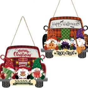 Halloween Gnome Door Sign, Double Sided Christmas Front Door Decor Two Sided Gnome Door Sign With Halloween And Christmas Designs Perfect For Front Do