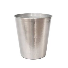 Trash Can, Silver Hammered Finish