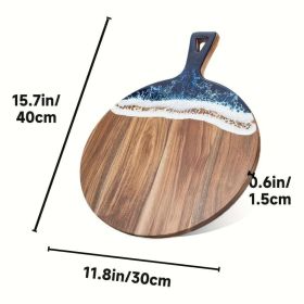 Round Acacia Wood Cutting Board, Natural Solid Wood Cutting Board, Thickened Non-slip Wooden Serving Board, Kitchen Preparation Board For Food, Fruit,