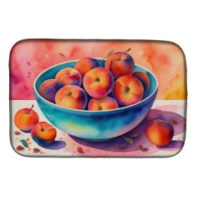 Colorful Peaches Dish Drying Mat Absorbent Dish Drying Mat Pad for Kitchen Counter Dish Drainer Mat for Countertop, 14 x 21", Multicolor