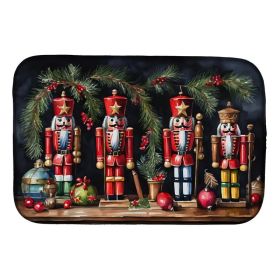 Christmas Nutcrackers Dish Drying Mat Absorbent Dish Drying Mat Pad for Kitchen Counter Dish Drainer Mat for Countertop, 14 x 21", Multicolor